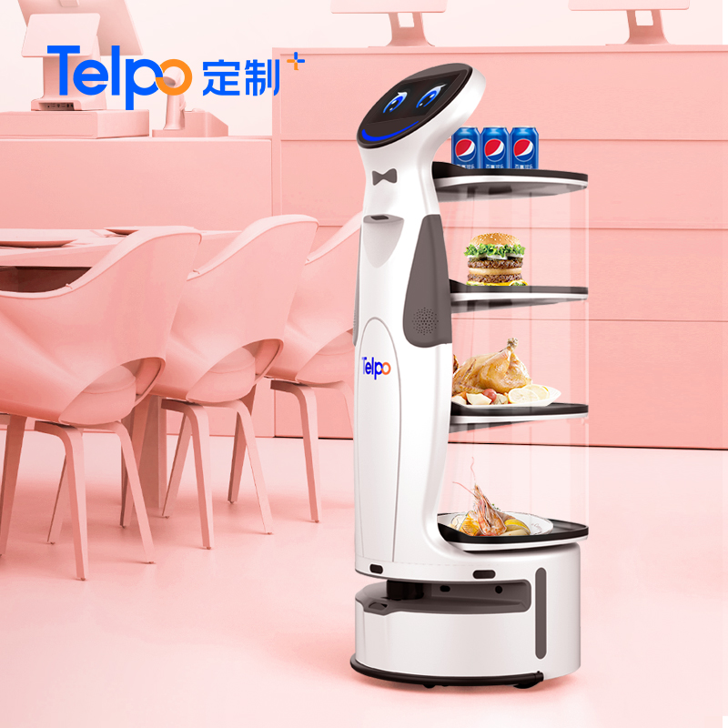 天波团餐配送机器人定制R6 智慧食堂无接触送餐 多功能送菜服务员